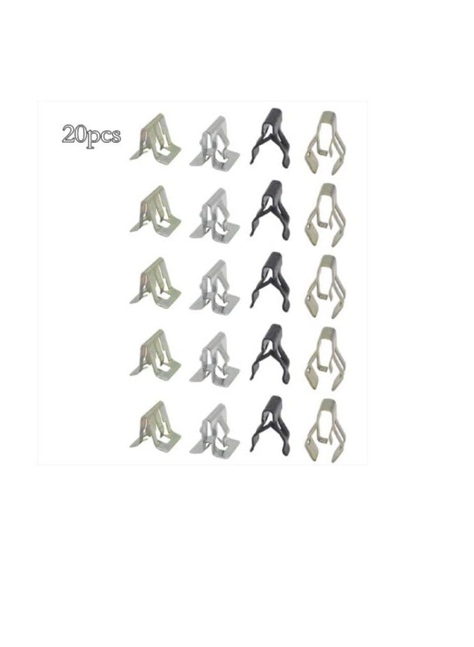 MySouq-Store 20Pcs Metal Retainer Clip Universal Car Front Console Dash Dashboard Trim Fastener Clips Rivet Buckle 4 Sizes Car Accessories - Image 4