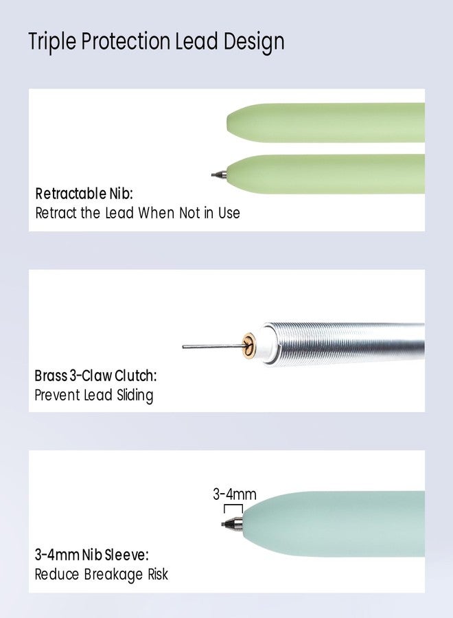 Ddaowanx Mechanical Pencil Set, 6PCS Art Mechanical Pencils 0.5 & 0.7mm with 4 Boxes HB Leads, 2PCS Erasers and 10PCS Eraser Refills, Gifts for Teen Girls, School Supplies (6PCS 0.5 + 0.7 mm) - Image 3
