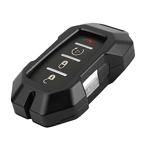 Jimen for Ram Key Fob Cover, Key Fob Case Compatible with Dodge Ram 1500 2500 3500 2018-2023, 4 Buttons Keyless Entry Smart Car Key Shell Cover Protector, Aluminum Alloy (Black) - Image 3