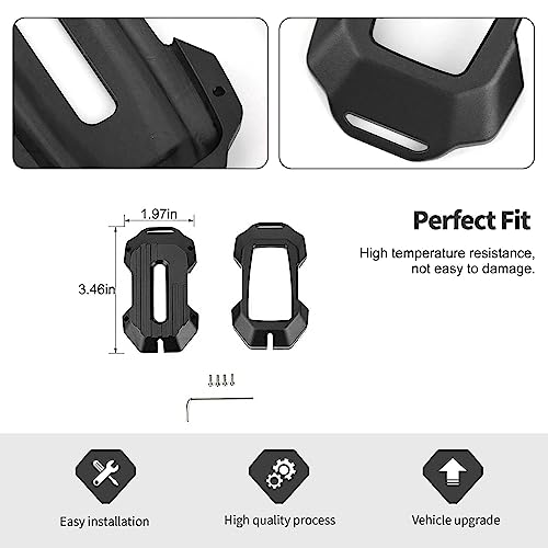 Jimen for Ram Key Fob Cover, Key Fob Case Compatible with Dodge Ram 1500 2500 3500 2018-2023, 4 Buttons Keyless Entry Smart Car Key Shell Cover Protector, Aluminum Alloy (Black) - Image 4