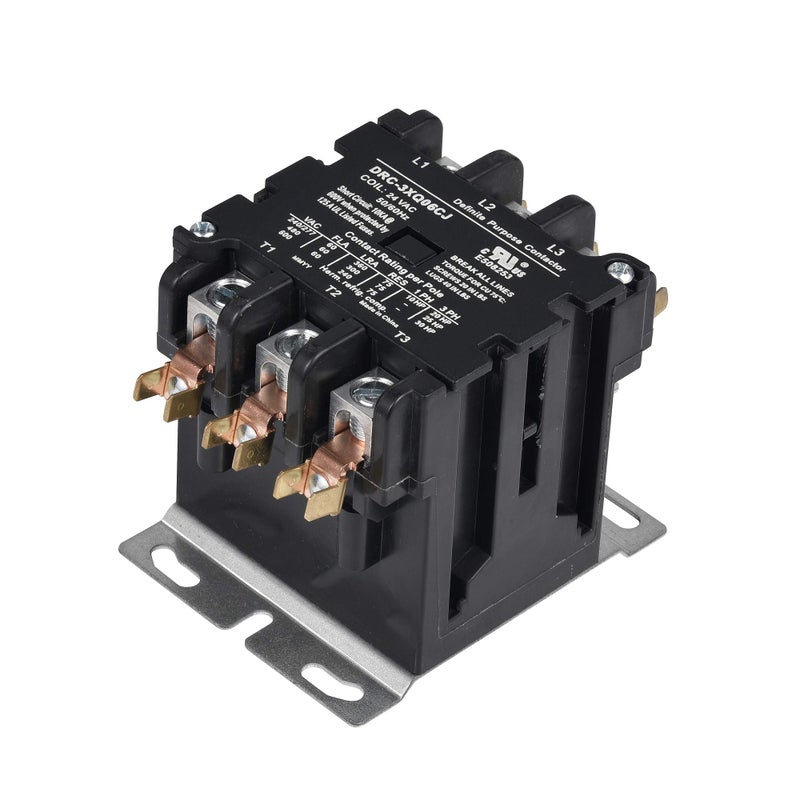 SUNLEE 60 Amp 3 pole Contactor 24v coil Definite Purpose Contactor A2L Compliant UL Recognized & Approved for UL 60335 HVAC Contactor 42EF35AJ equivalent NEMA - Image 2