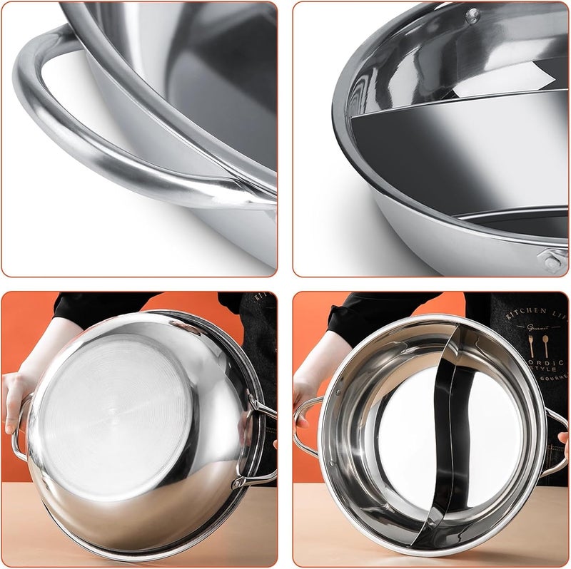 VBM VBM Premium Stainless Steel Hot Pot Durable NonStick Perfect for Hot Pot and Fondue HeavyDuty Stainless Steel Hot Pot Ideal for Family Meals and Hot Pot Dinners  - Image 5