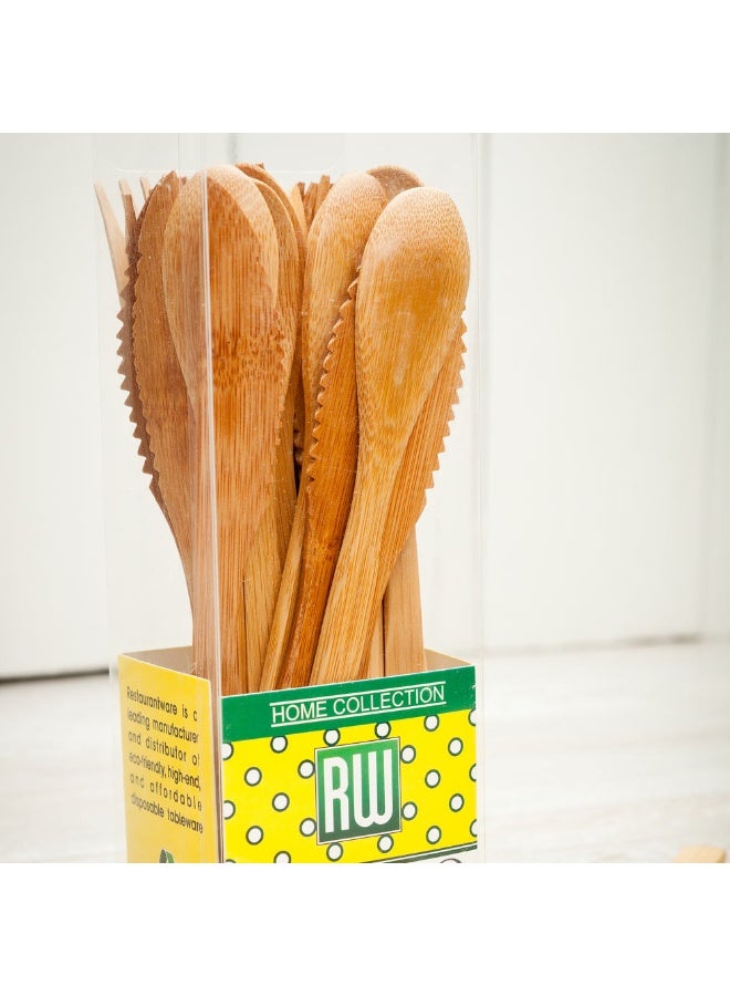 Restaurantware 8-inch Bamboo Knife, Fork, and Spoon Cutlery Sets: Perfect for Catering Events, Restaurants, and Food Trucks - 100 Knives, 100 Forks, and 100 Spoons - Premium  - Image 3
