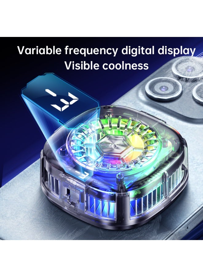 Halamine Phone Cooler for Gaming Magnetic Back， Clip Dual Purpose Phone Cooling Fan ，Digital display temperature Mobile Cooling Fan， without Noise for Playing Games Tiktok for Universal iPhone/Android Smartphone - Image 2
