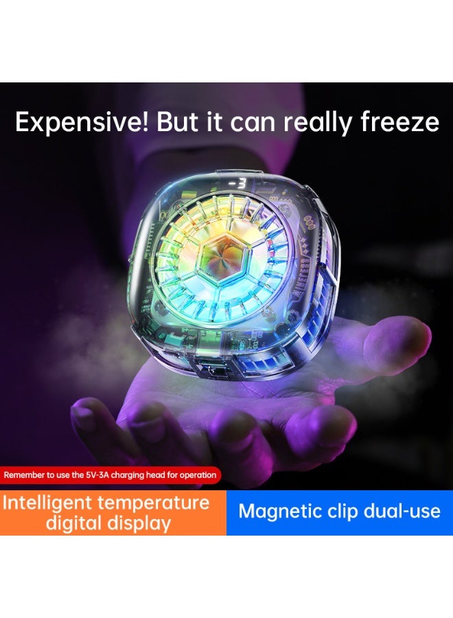 Halamine Phone Cooler for Gaming Magnetic Back， Clip Dual Purpose Phone Cooling Fan ，Digital display temperature Mobile Cooling Fan， without Noise for Playing Games Tiktok for Universal iPhone/Android Smartphone - Image 4