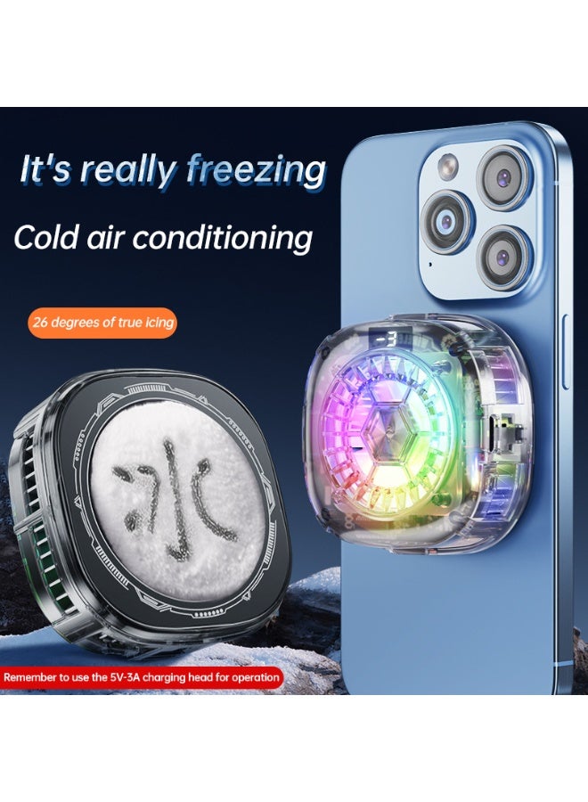 Halamine Phone Cooler for Gaming Magnetic Back， Clip Dual Purpose Phone Cooling Fan ，Digital display temperature Mobile Cooling Fan， without Noise for Playing Games Tiktok for Universal iPhone/Android Smartphone - Image 5