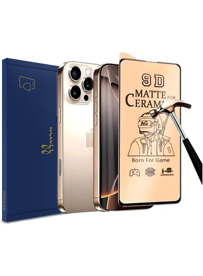 Muzz Matte Screen Protector for iPhone 17 Pro Anti-Glare Anti-Fingerprint  3D Touch, Flexible Ceramic Film Clear (NOT A Tempered Glass) (iPhone 17 Pro) - Image 1