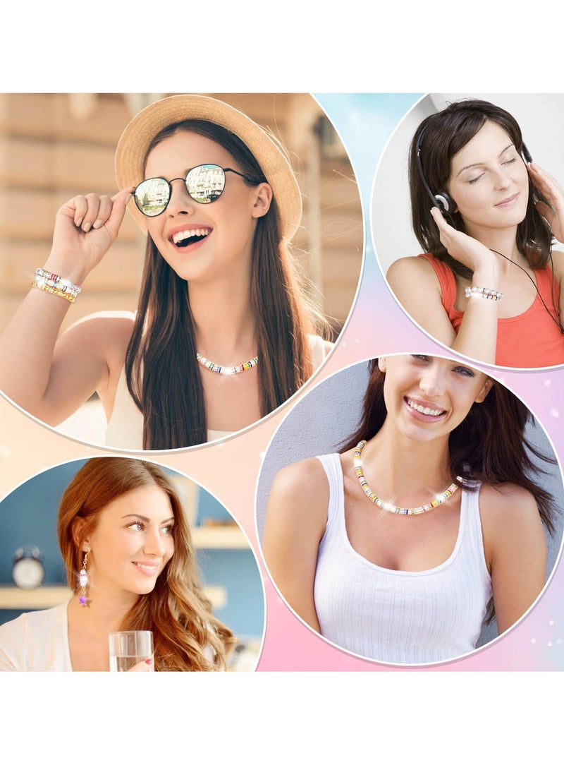 600 Pcs Sparkling Rondelle Spacer Beads Set for DIY Jewelry, Perfect for Bracelets, Pens and Craft Projects - Image 5