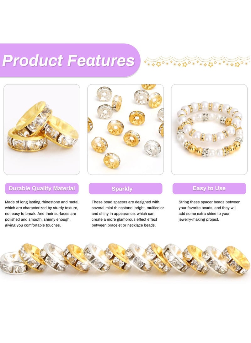 600 Pcs Sparkling Rondelle Spacer Beads Set for DIY Jewelry, Perfect for Bracelets, Pens and Craft Projects - Image 4