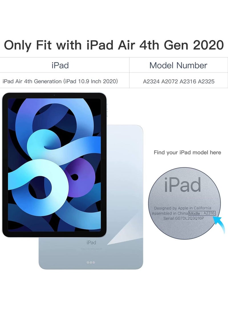 URBBKING غطاء واقي لجهاز iPad Air4/Air5 بحجم 10.9 بوصة (2020/2024) مع حامل قلم، [يدعم شحن قلم أبل وTouch ID]، شفاف وواضح مع خاصية الاستيقاظ/النوم التلقائي - Image 4