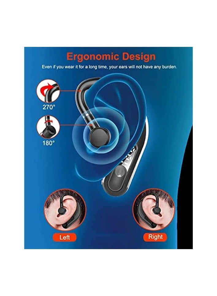 PROMASS Wireless Headset, Single Ear Bluetooth 5.2 Headset with Noise Canceling Mic Hands-Free Cell Phones Earpiece Waterproof Bluetooth Headphones for iPhone/Android Business, Office, Running, Driving - Image 2