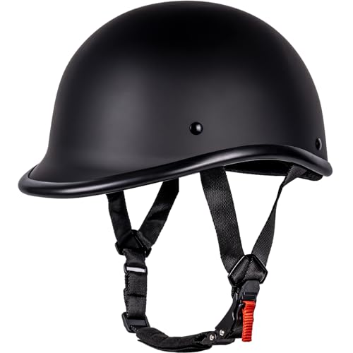 Yesmotor Motorcycle Helmet Half Shell Hawk Style Helmets Compact Lightweight Open Face for Motorcycle Street Bike Cruiser Moped DOT Approved Matte BlackM - Image 3