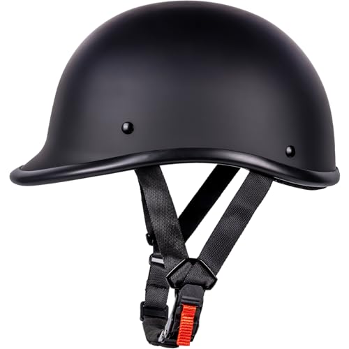 Yesmotor Motorcycle Helmet Half Shell Hawk Style Helmets Compact Lightweight Open Face for Motorcycle Street Bike Cruiser Moped DOT Approved Matte BlackM - Image 1