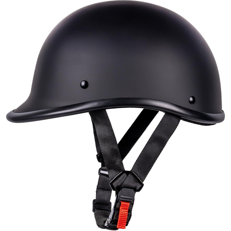 Yesmotor Motorcycle Helmet Half Shell Hawk Style Helmets Compact Lightweight Open Face for Motorcycle Street Bike Cruiser Moped DOT Approved Matte BlackM - Image 2