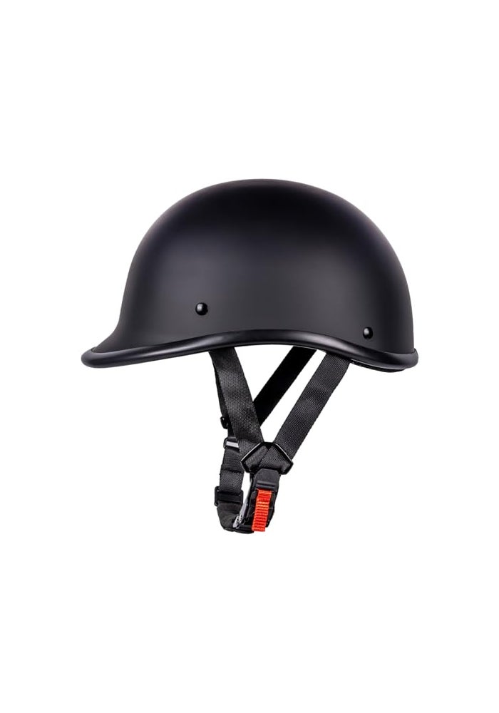 Yesmotor Motorcycle Helmet Half Shell Hawk Style Helmets Compact Lightweight Open Face for Motorcycle Street Bike Cruiser Moped DOT Approved Matte BlackM - Image 1