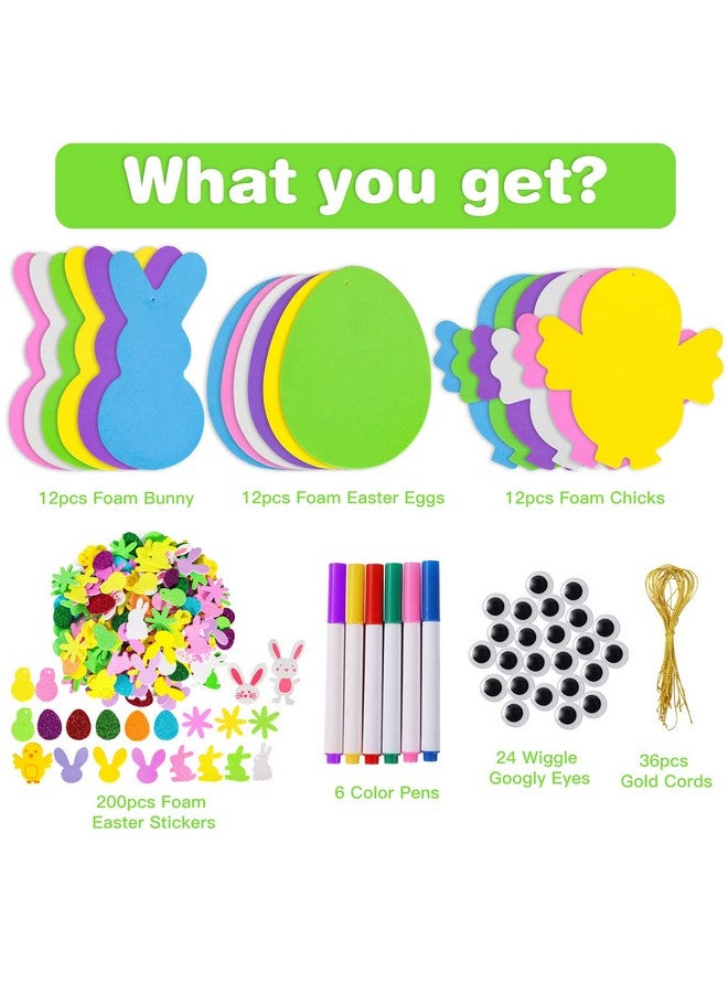 Max Fun 302pcs Easter Foam Stickers Set DIY Crafts Egg Bunny Chick Easter Decorations for Kids Crafts Party Favors Supplies Easter Craft Kits for Kids (Easter Egg+Bunny+Chicks) - Image 2