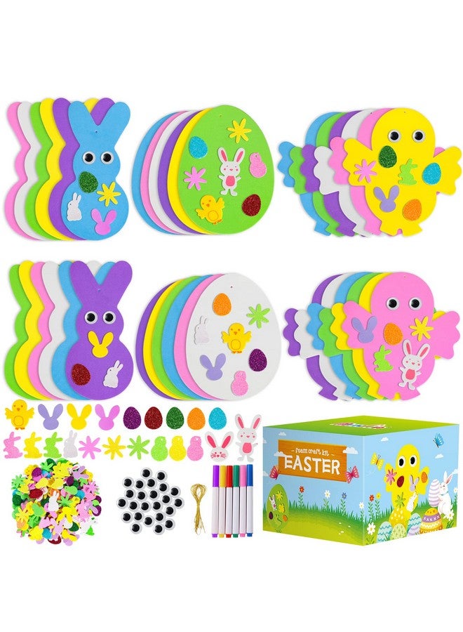 Max Fun 302pcs Easter Foam Stickers Set DIY Crafts Egg Bunny Chick Easter Decorations for Kids Crafts Party Favors Supplies Easter Craft Kits for Kids (Easter Egg+Bunny+Chicks) - Image 1
