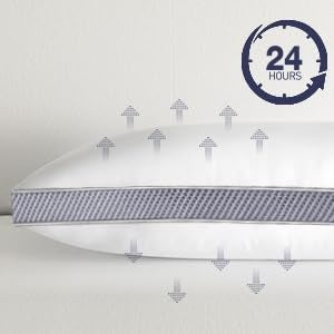 9villa Microfiber Sleeping Pillow Down Alternative Luxurey Hotel Quality Bed Pillows for Sleeping Soft and Supportive Pillows Set of 2 (Grey & White Coulor 27 x 17 inches) - Image 4