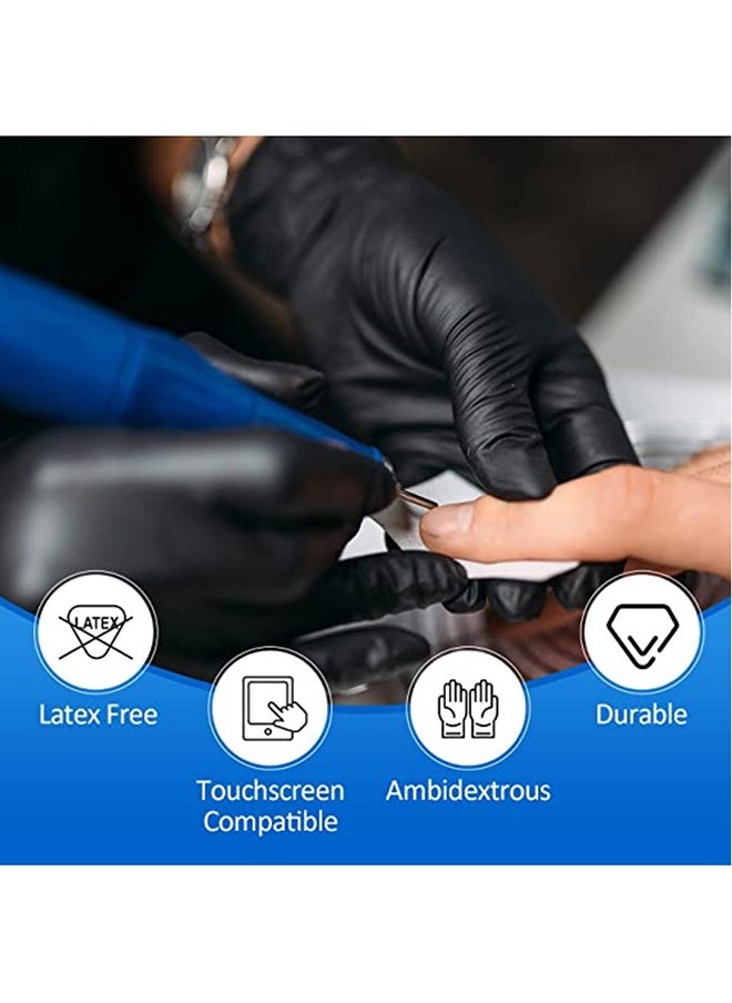 Zalcoon Zalcoon Nitrile Exam Gloves, Black, Powder Free, Latex Free, Best for Restaurant, Saloon, Kitchen, Cleaning, Food Prep (5 Pack x 100 Pieces)  - Image 3