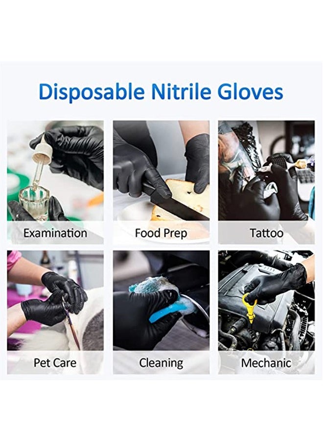 Zalcoon Zalcoon Nitrile Exam Gloves, Black, Powder Free, Latex Free, Best for Restaurant, Saloon, Kitchen, Cleaning, Food Prep (5 Pack x 100 Pieces)  - Image 4