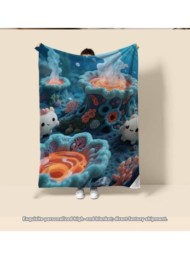 general Baby and children's cartoon flannel thin blanket (warm and comfortable, suitable for sleep, game use) 70cm*100cm - Image 2