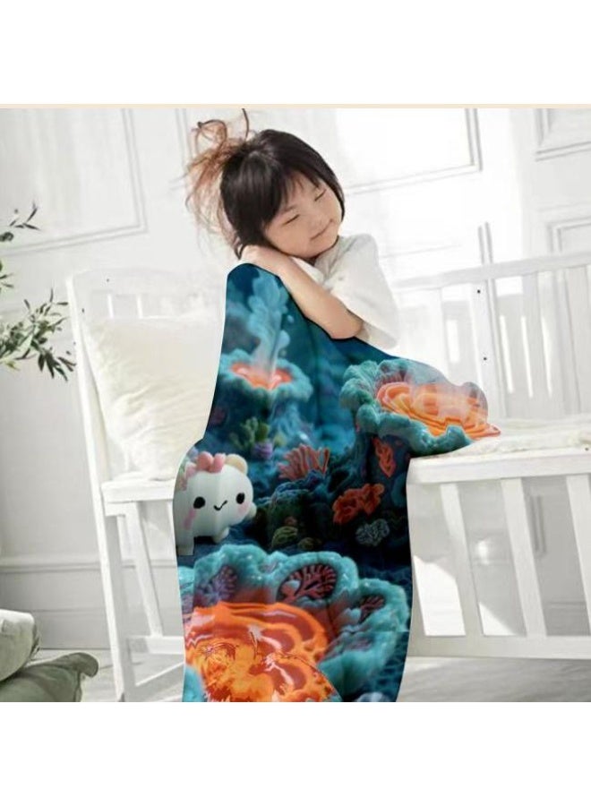 general Baby and children's cartoon flannel thin blanket (warm and comfortable, suitable for sleep, game use) 70cm*100cm - Image 1