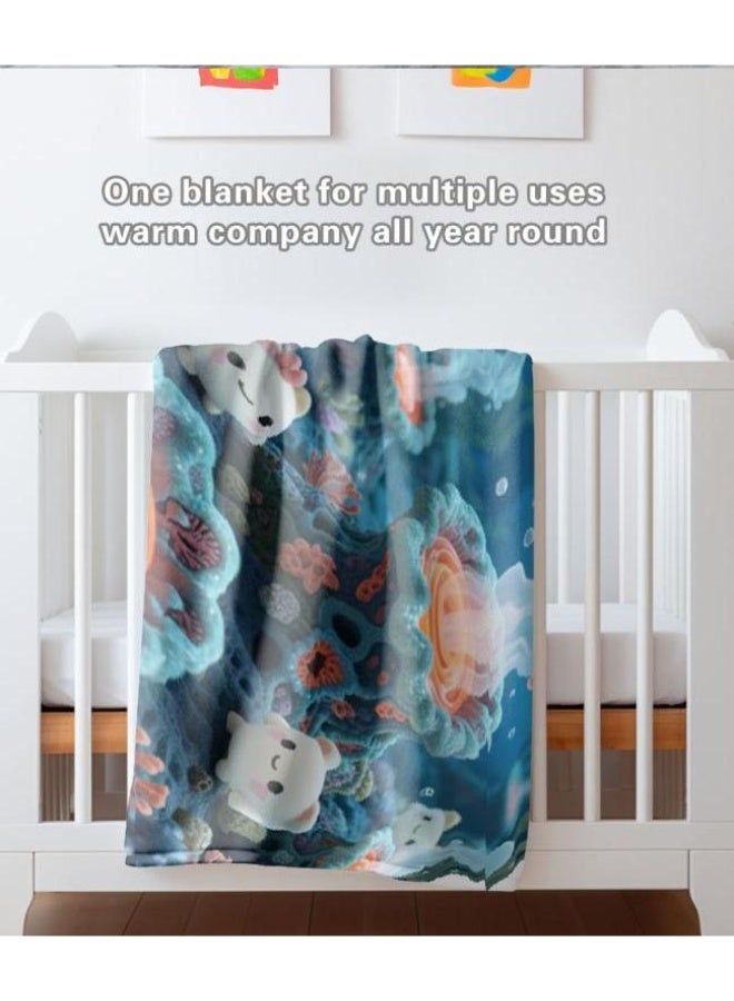 general Baby and children's cartoon flannel thin blanket (warm and comfortable, suitable for sleep, game use) 70cm*100cm - Image 3