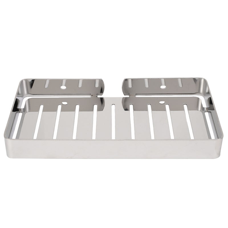 Wall Mount Stainless Steel Soap Holder Drain Rack Shelf for Bathroom Kitchen (Silver) - Image 2