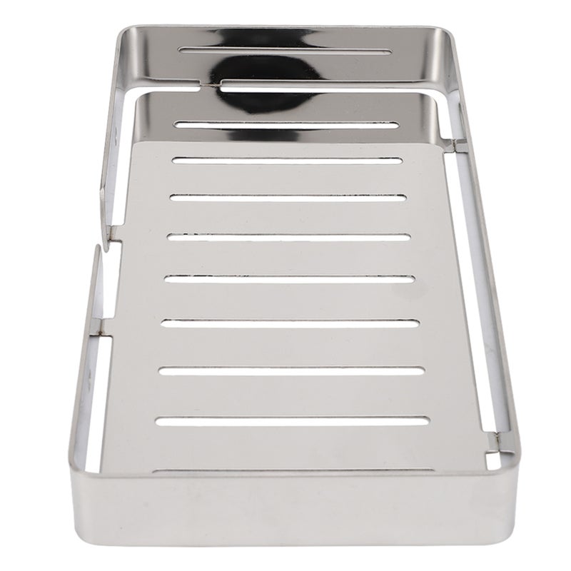 Wall Mount Stainless Steel Soap Holder Drain Rack Shelf for Bathroom Kitchen (Silver) - Image 3