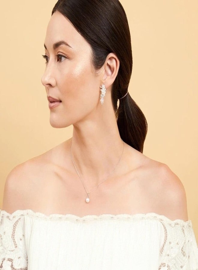 The Pearl Source 8mm White Freshwater Pearl Pendant Sydney Necklace for Women - Cultured Pearl Necklace | 14K Gold Plated 925 Sterling Silver Necklace with 16"-20" Adjustable Chain - Image 4