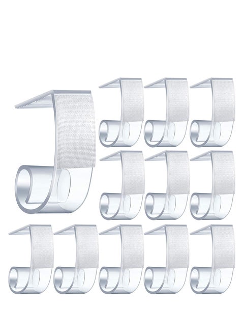 Tablecloth Clips, 25 Pieces Table Skirting Clips, SMC Model Plastic Tablecloth Clips for Table 1.5-2 Inch with Hook and Loop, Table Clips for Tablecloths Meeting Indoor Outdoor Events Restaurant