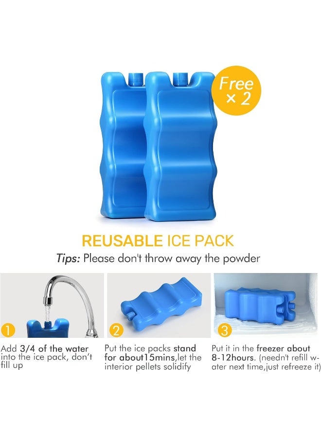 NCVI حقيبة تبريد حليب الثدي NCVI مع 2 عبوة ثلج - Image 4