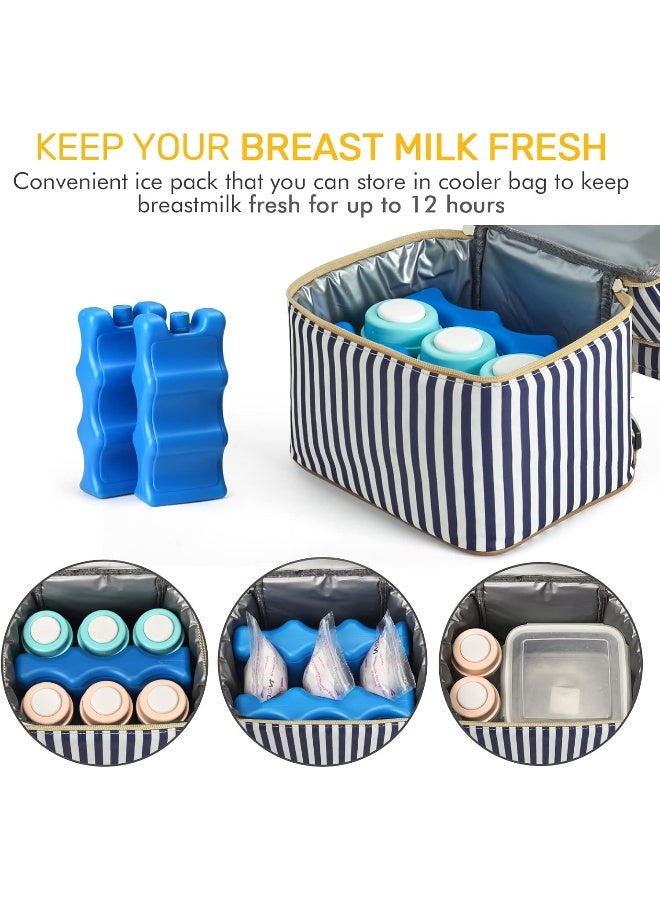 NCVI حقيبة تبريد حليب الثدي NCVI مع 2 عبوة ثلج - Image 2