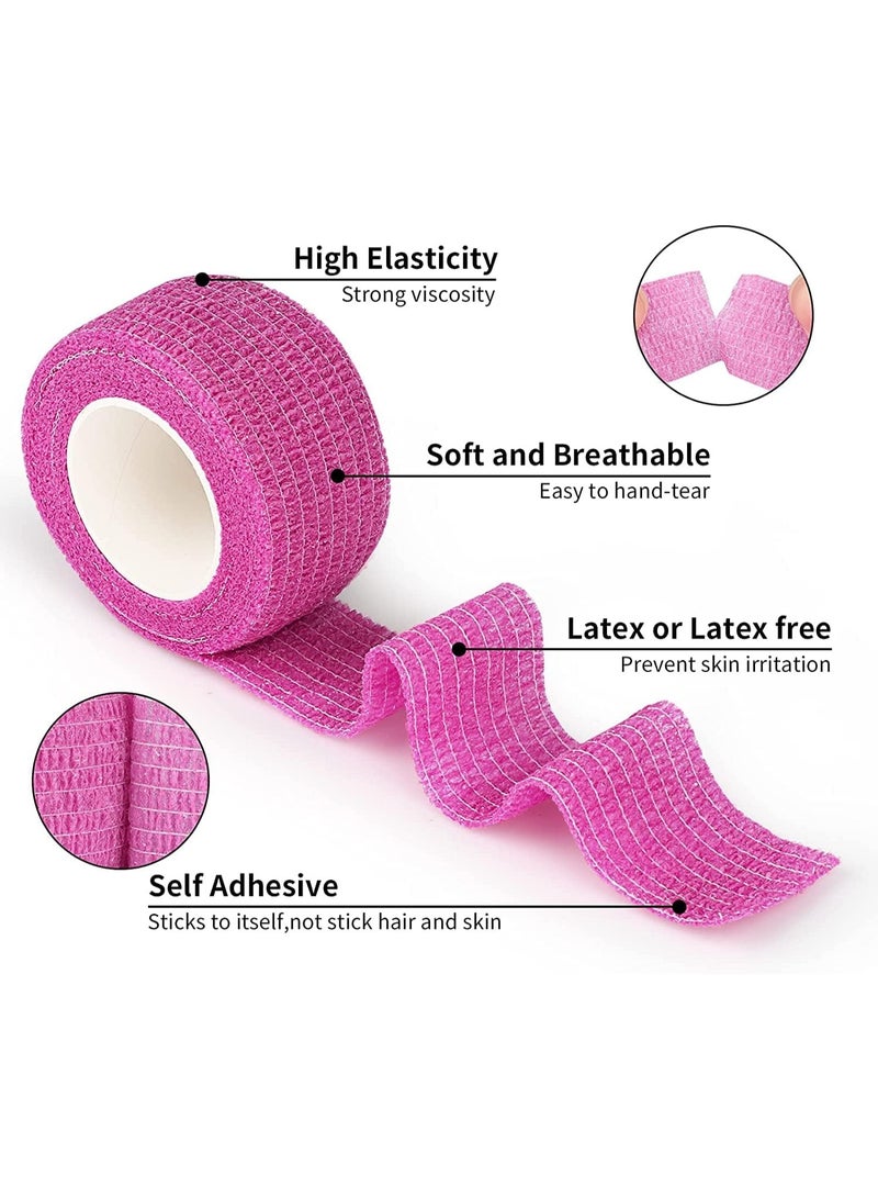 Cuken 12-Pack 2.5cm x 4.5m Self Adhesive Bandage Wrap, Elastic Self Breathable Self Adherent Wrap for Pets, Athletic Cohesive Bandage for First Aid, Sports Injury & Protection, 12Color - Image 2