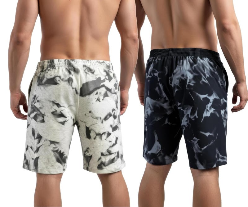 boffi ... Bee-Fits Men's 100% Cotton Shorts Sporty Trendy Regular Daily Use Shorts (in, Alpha, L, Regular, DYE-Shorts-BLK,Mel) - Image 2