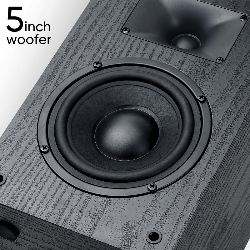 Saiyin Passive Bookshelf Speakers 40WÃ—2 Power, 5" Woofer & 20mm Silk Dome Tweeter Stereo Speakers, Enhanced Vocal Clarity, 4 Î©, Passive Speakers for Home Audio, Receiver or Amplifier Required - Image 3