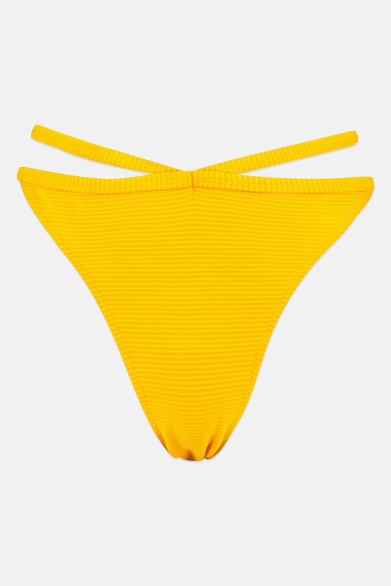 Don't Call Me Jennyfer Women Textured Bikini Bottom, Yellow  - Image 1