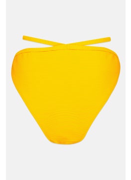 Don't Call Me Jennyfer Women Textured Bikini Bottom, Yellow  - Image 2