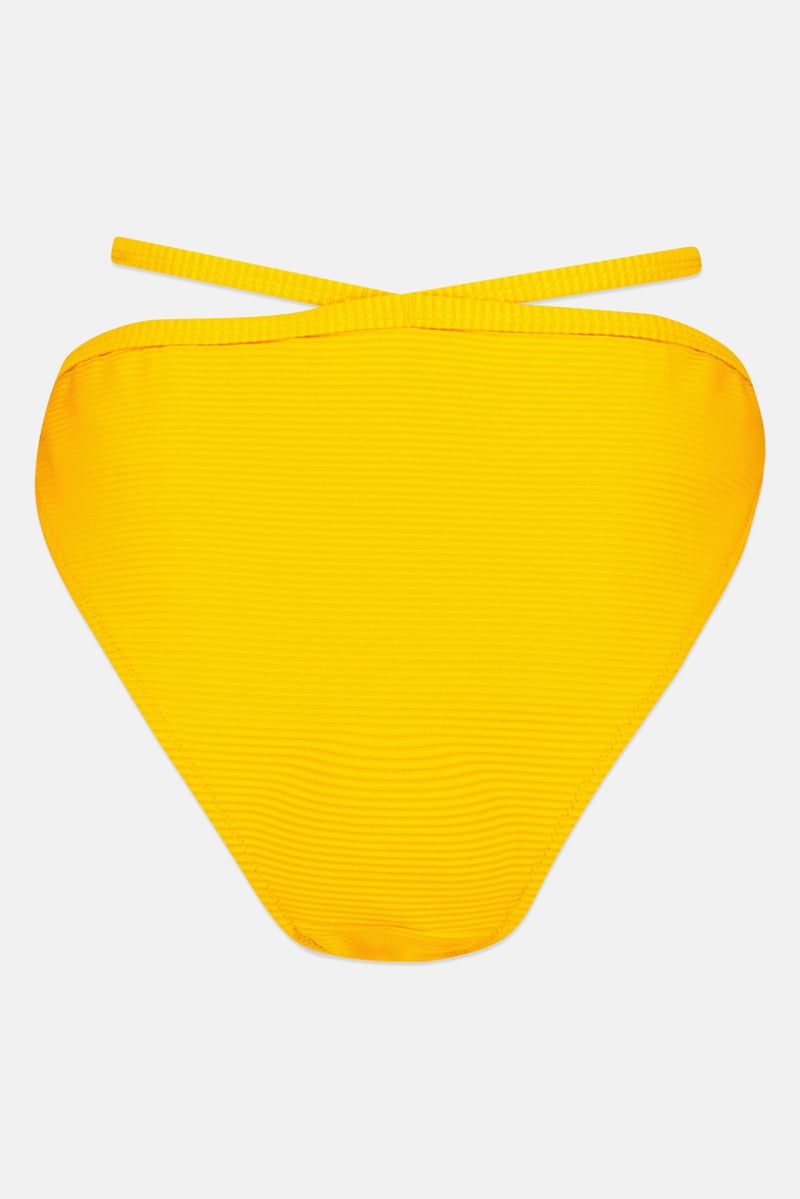 Don't Call Me Jennyfer Women Textured Bikini Bottom, Yellow  - Image 2