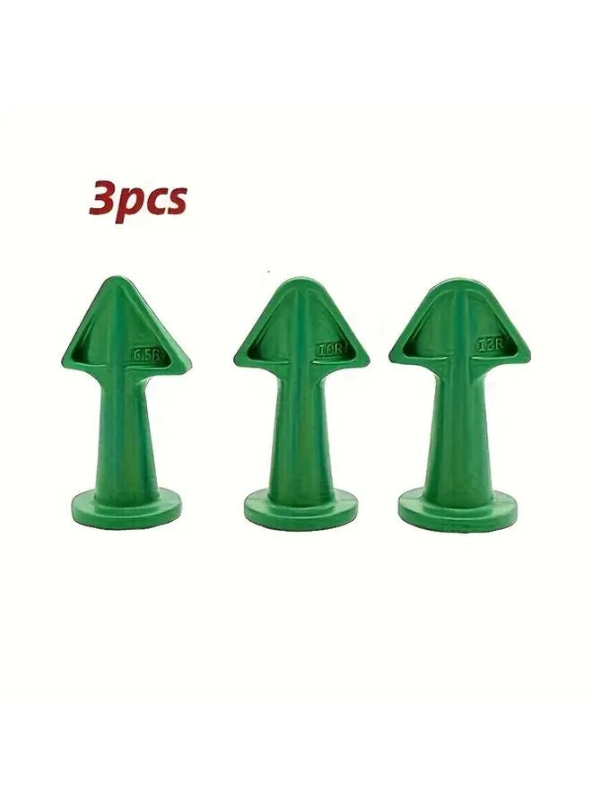 3pcs Green Silicone Caulk Nozzles Epoxy Piston Applicator Tools for Grout Tile Floor Cleaning - Image 1