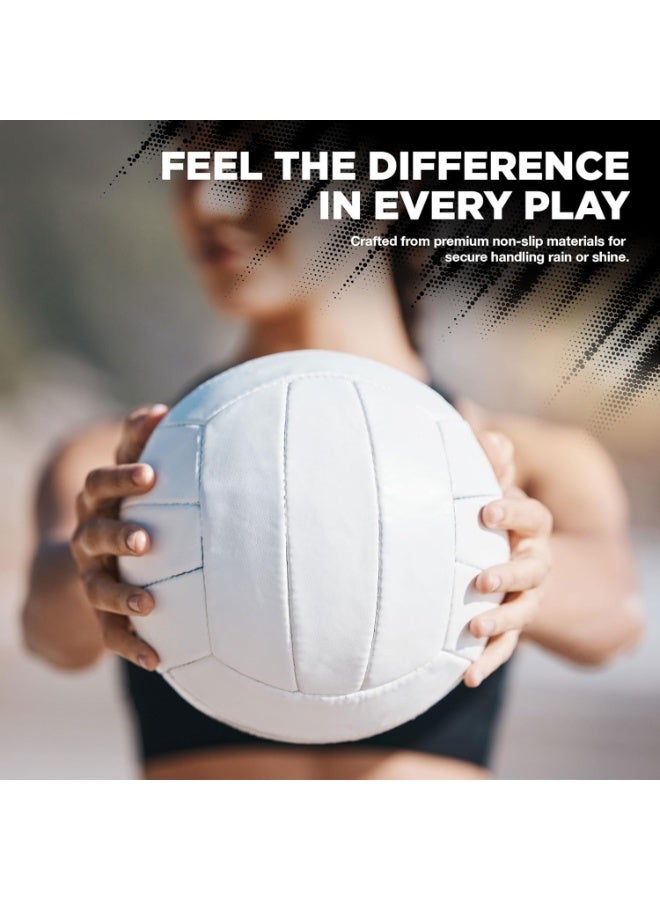 White All-Weather Volleyball, Durable Non-Slip Grip for Better Control, Indoor & Outdoor Play, Balanced Weight, Weatherproof, Fun for All Skill Levels - Image 2