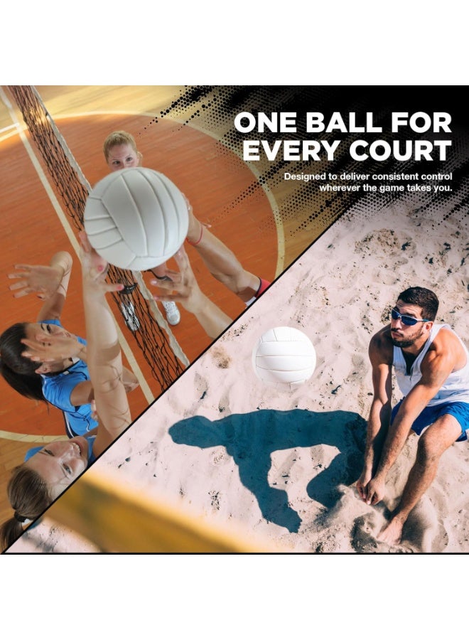 White All-Weather Volleyball, Durable Non-Slip Grip for Better Control, Indoor & Outdoor Play, Balanced Weight, Weatherproof, Fun for All Skill Levels - Image 3