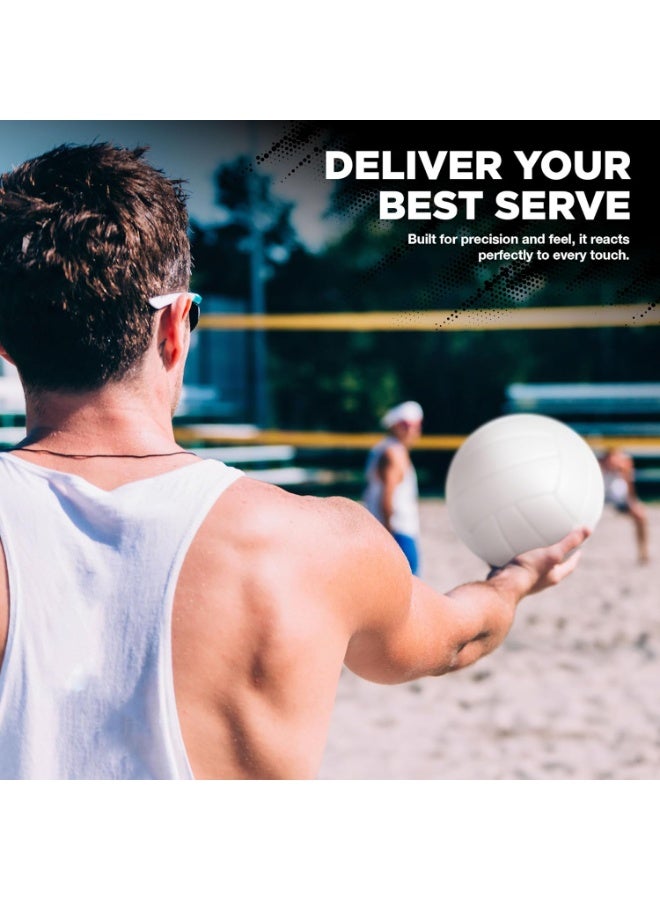 White All-Weather Volleyball, Durable Non-Slip Grip for Better Control, Indoor & Outdoor Play, Balanced Weight, Weatherproof, Fun for All Skill Levels - Image 4