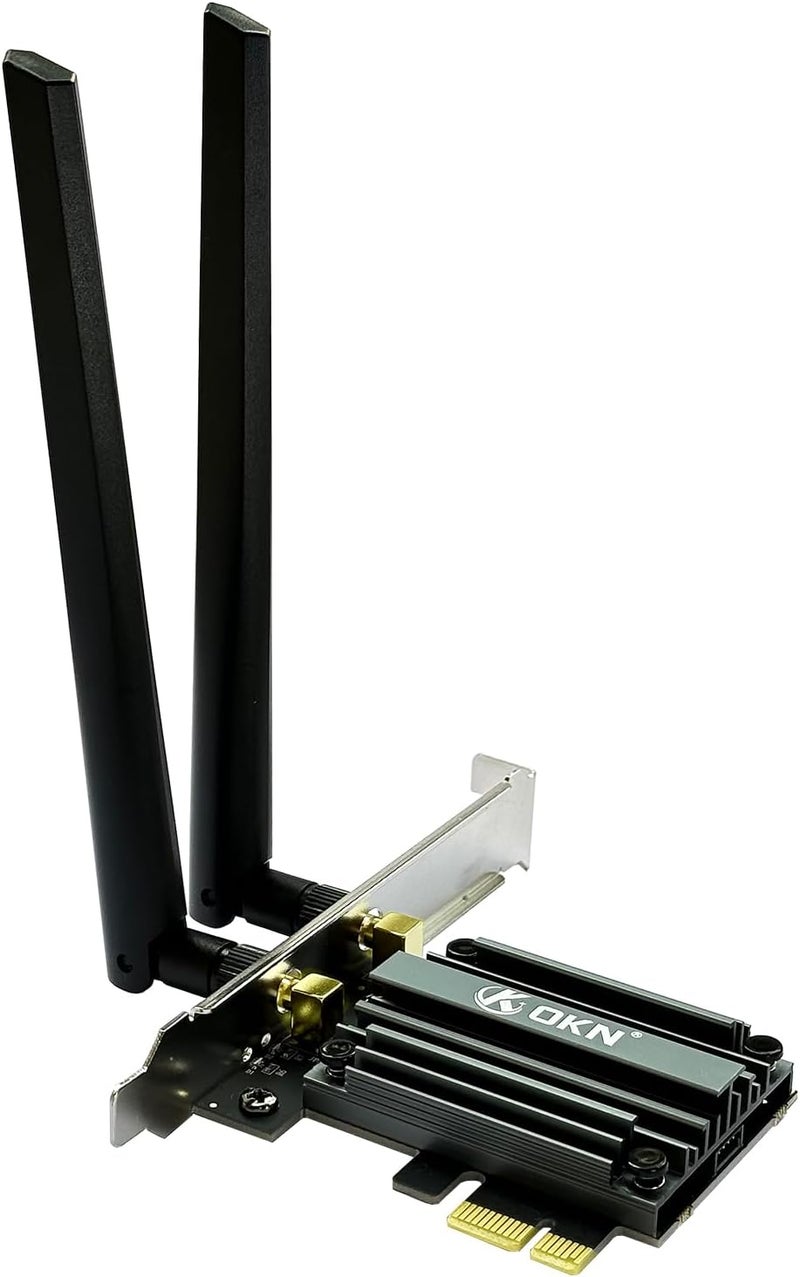 OKN WiFi 7 PCIE Card 9.3Gbps 802.11BE WiFi 6E Card with Bluetooth 5.4 Tri-Band 4K QAM 320MHz WiFi 7 BE200 Inside Wireless Network Adapter for PC Desktop Supports Windows 11 64bit (Not for AMD Motherboard) - Image 1