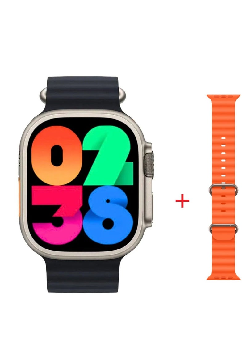 Smart Watch Ultra 7in1 With Health Fitness Tracker Sport Watch  7 addition Replacement Band  49MM-Multicolour - Image 3