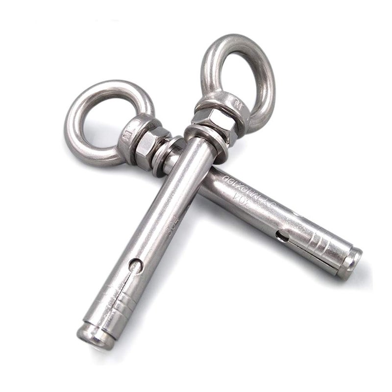 Preamer 1/4" X 2-3/4" Heavy Duty Stainless Steel Concrete Anchors Eye Bolt Eyebolt Anchor Wall Concrete Brick Anchor Expansion Bolts Ring Screw Eyes,5-Pack - Image 1