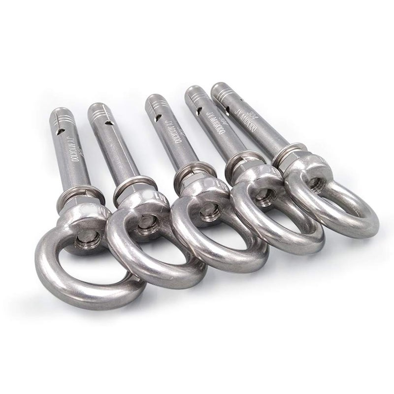 Preamer 1/4" X 2-3/4" Heavy Duty Stainless Steel Concrete Anchors Eye Bolt Eyebolt Anchor Wall Concrete Brick Anchor Expansion Bolts Ring Screw Eyes,5-Pack - Image 4