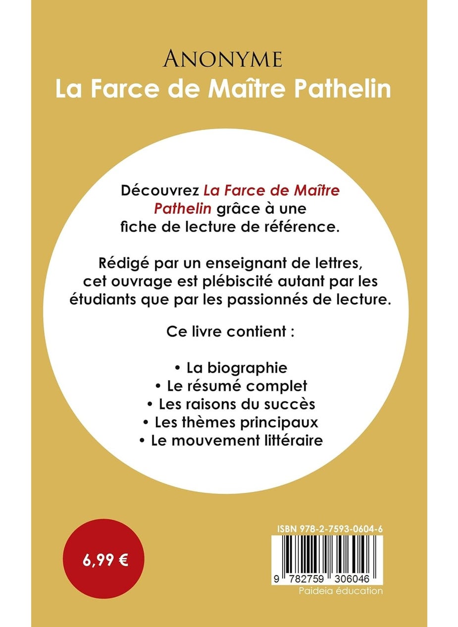 Fiche de lecture La Farce de Maître Pathelin (Étude intégrale)  - Image 2