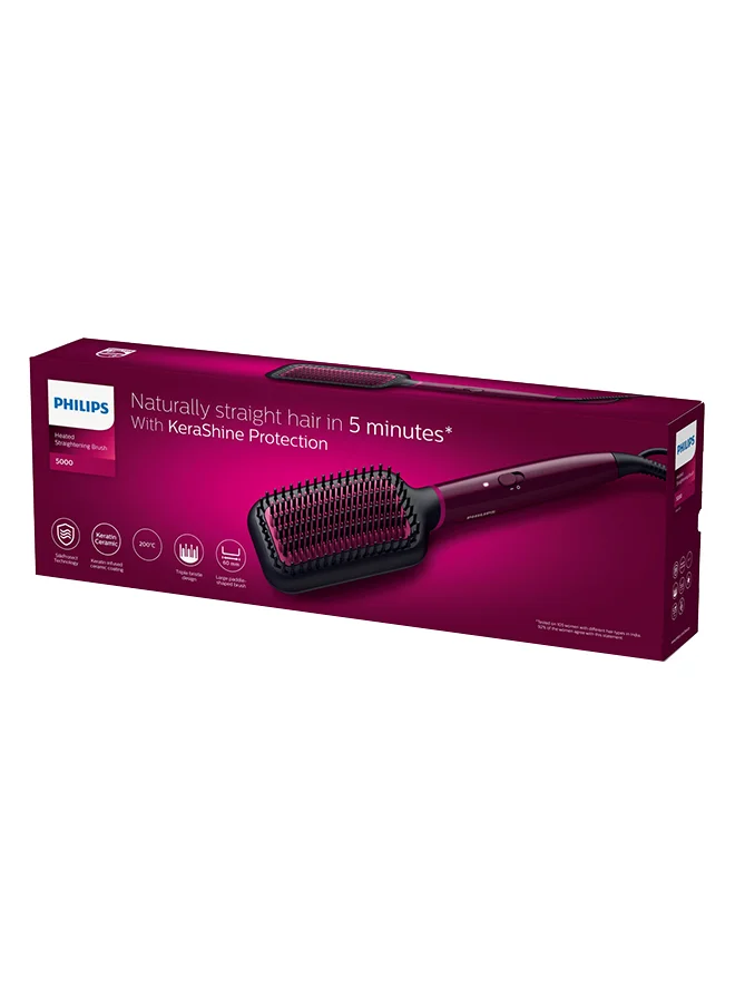 Philips 5000 Series Heated Straightening Brush BHH730/03, 2 Years Warranty