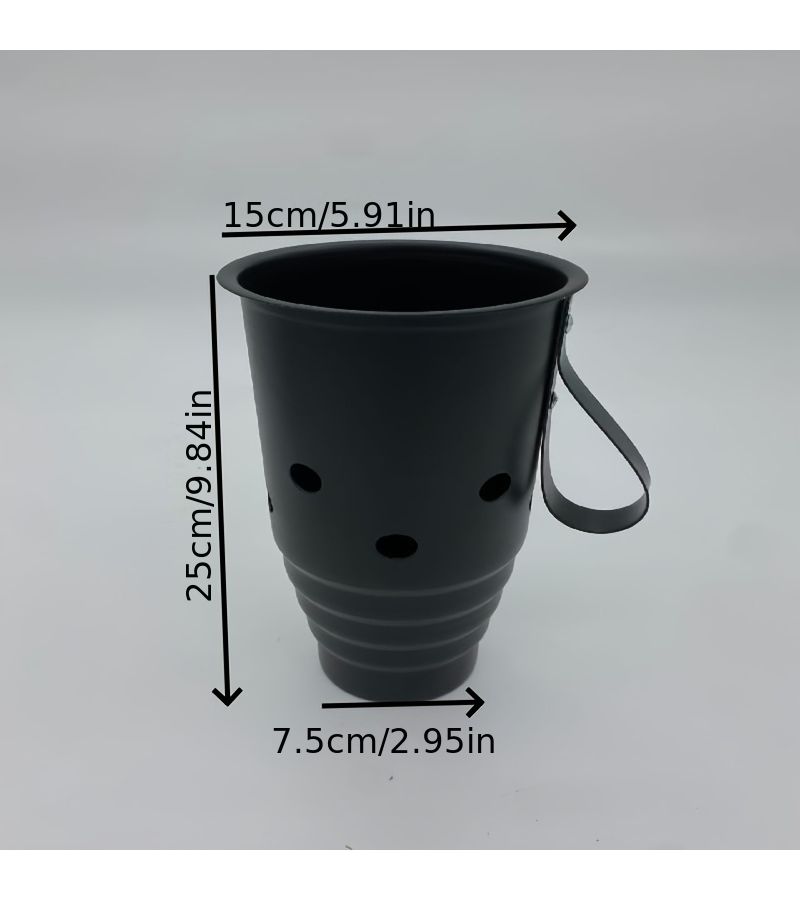 Black Extra Large Metal Handle Hookah Bowl Cover Windproof Protection Accessory - Image 4